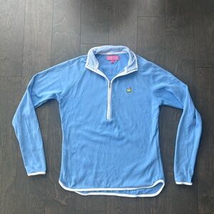 Magnolia Lane Collection Golf Masters Blue and White Quarter Zip Womens Small